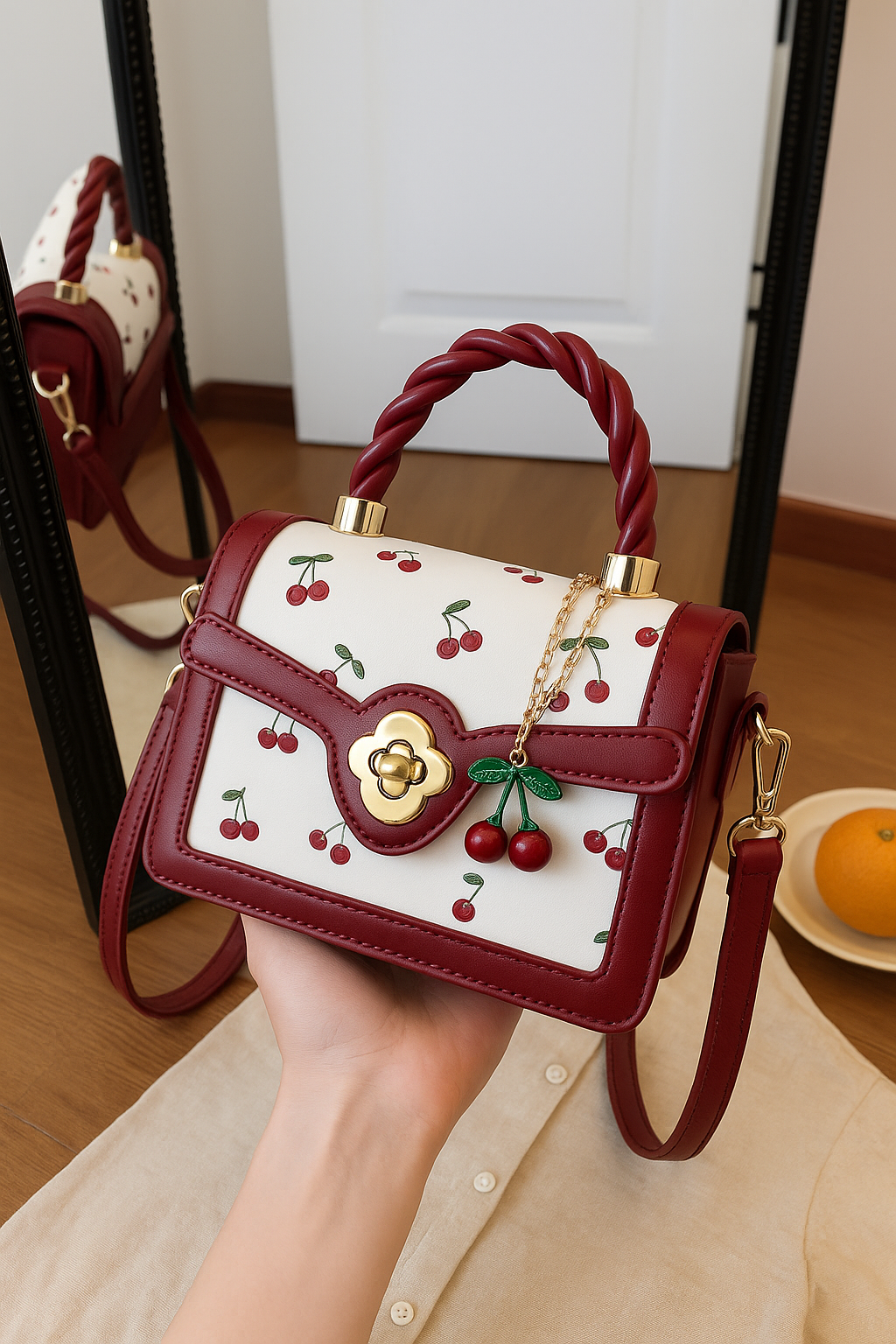 Bolso Mini de Cerezos – Elegante y Compacto para Mujer