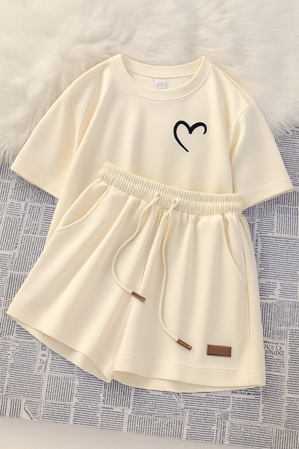 Conjunto Casual Cremita – Doble Pieza para Mujer